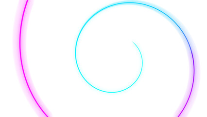 Neon spiral on a transparent background.