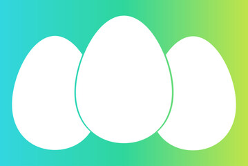 Easter eggs green and blue card background. Vector illustration.