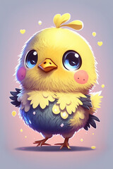 Kawaii Easter Chicks: Cute Illustrated Characters - Generative Art