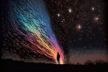 Beautiful night sky background, generative ai