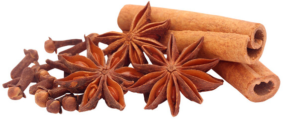 Some aromatic cinnamon with star anise and cloves - 578748594