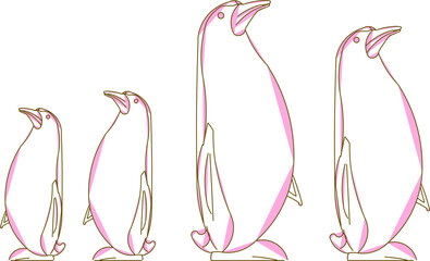 sketch vector illustration of a line penguin