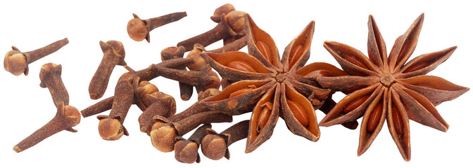 Aromatic star anise with fresh cloves