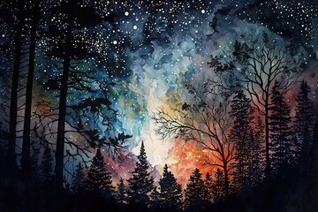Beautiful night sky background, generative ai