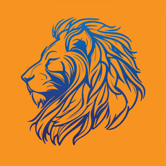 Vector background with a lion. Lion head
