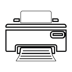 Printer outline vector icon.
