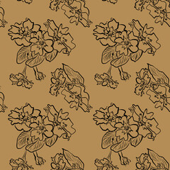Spring flowers collection of seamless pattern drawing 55