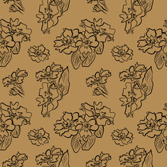 Spring flowers collection of seamless pattern drawing 56