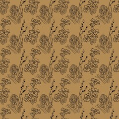 Spring flowers collection of seamless pattern drawing 57