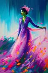 portrait Colorful Oil Painting  Generative ai