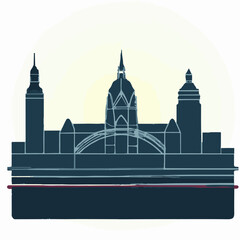 Vector Icon Of Leipzig Skyline Travel Art Scene Illustration