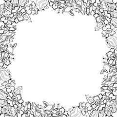 Wreath, round frame bouquet of spring flowers