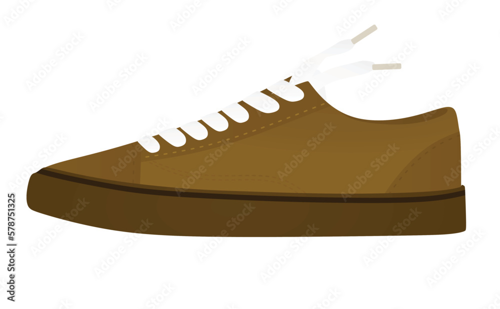 Canvas Prints Brown sneaker shoe. vector illustration