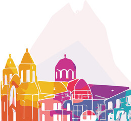 Fototapeta premium Nicosia, Cyprus Art Sketch Illustration