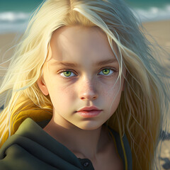 Portrait of a Girl on the Beach