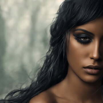 portrait of a gotic sexy girl with eyeliner. [IA Generativa]