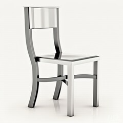 Ai generated metalic modern chair on isolated white background.