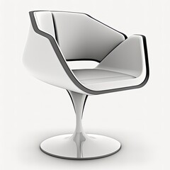 AI generated modern metalic and plastic chair on isolated white background
