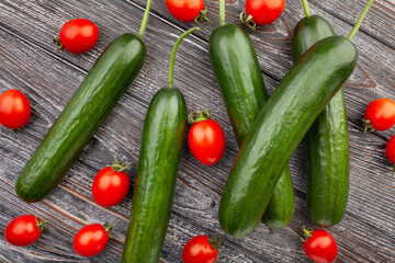 cucumber on wood background