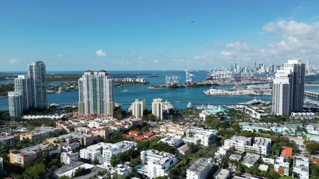 Miami Beach South of Fifth neighborhood overlooking government cut waterway