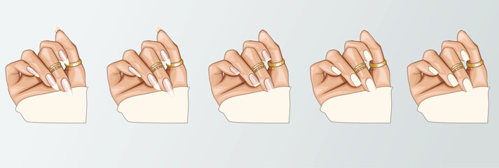 Female Hand with Beautiful Manicure and Rings