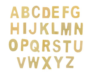 Cutout of isolated wooden alphabet letters set with the transparent png 