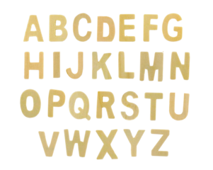 Cutout of isolated wooden alphabet letters set with the transparent png 