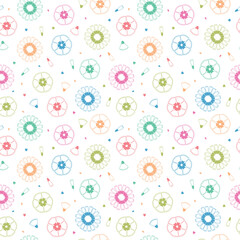 Vector abstract flowers silhouette seamless pattern background. 