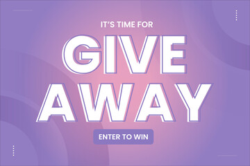 Giveaway social media and banner template with pink and blue colors