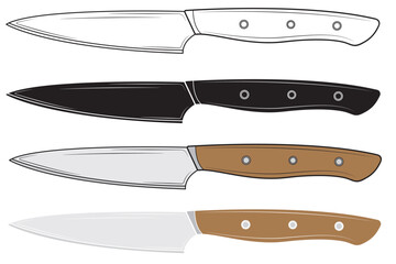 Set of Knife isolated on white background. Vector illustration.