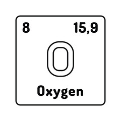 oxygen chemical element line icon vector illustration