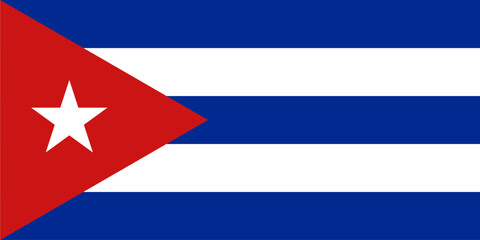 Cuba flag wave isolated on png or transparent background - obrazy, fototapety, plakaty