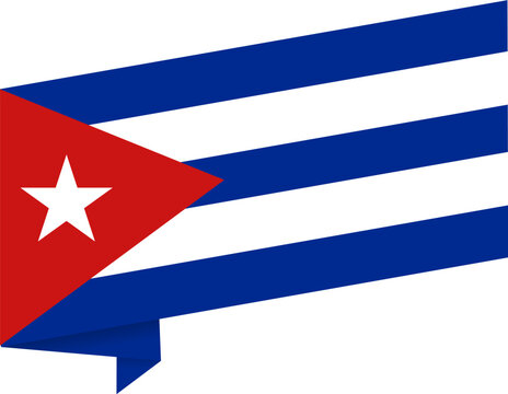Cuba flag wave isolated on png or transparent background