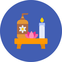 Spa And Relax Multicolor Circle Flat Icon