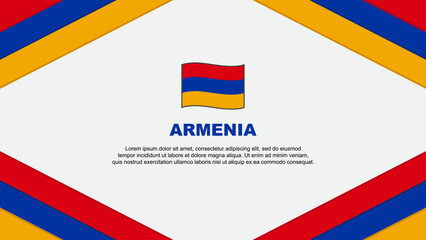 Armenia Flag Abstract Background Design Template. Armenia Independence Day Banner Cartoon Vector Illustration. Armenia Template