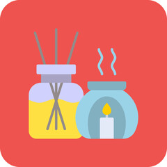 Aroma Multicolor Round Corner Flat Icon