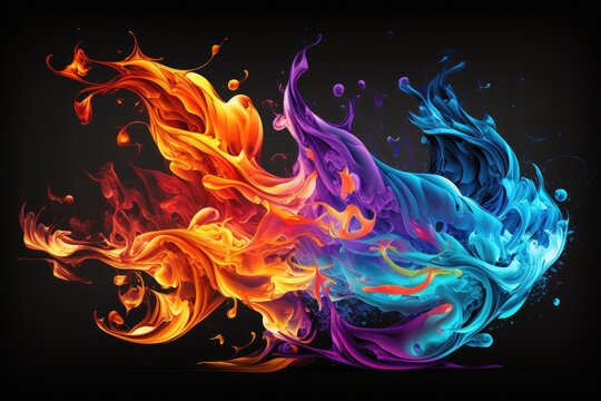 large, colorful flames for ambiance. Generative AI