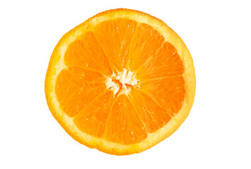 sliced navel orange on transparent background
