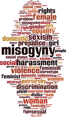 Obraz premium Misogyny word cloud