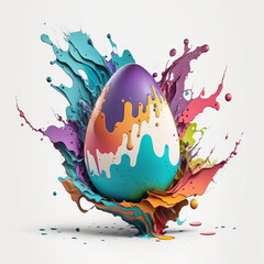 Obraz na płótnie Canvas Easter egg color splash. AI generated illustration