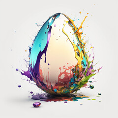Easter egg color splash. AI generated illustration