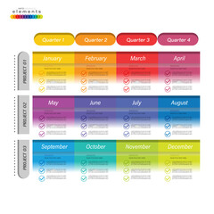 infographic Project timeline graph for 12 months modern diagram calendar, presentation vector infographic.