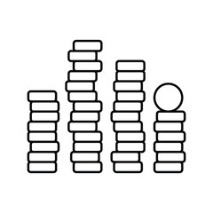 stack cash bank coin line icon vector illustration