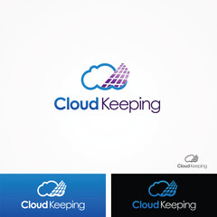 kepping cloud logo design color full illustration