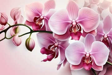 Beautiful white, purple, pink orchids