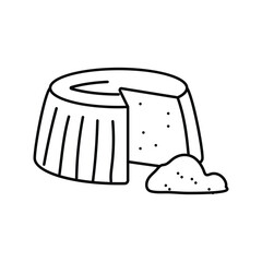 ricotta cheese food slice line icon vector illustration