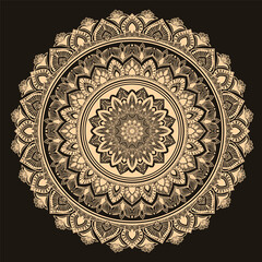 Creative luxury decorative mandala design background, ornamental background in gold color