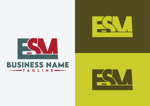  Letter ESM logo design, ESM letter logo