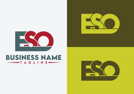  Letter ESO logo design, ESO letter logo