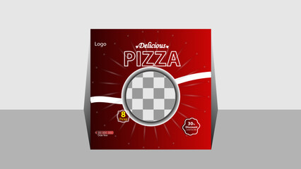 Delicious Pizza Design, Fastfood, Social-Media post, Design, Restaurant, Street Food, Healthy, Fresh, Yaami, Abstract, .